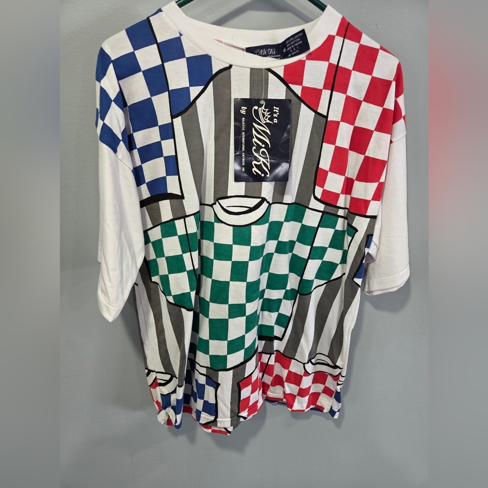 Vintage 80s Majestic International New With Tags Checkered Small Shirt